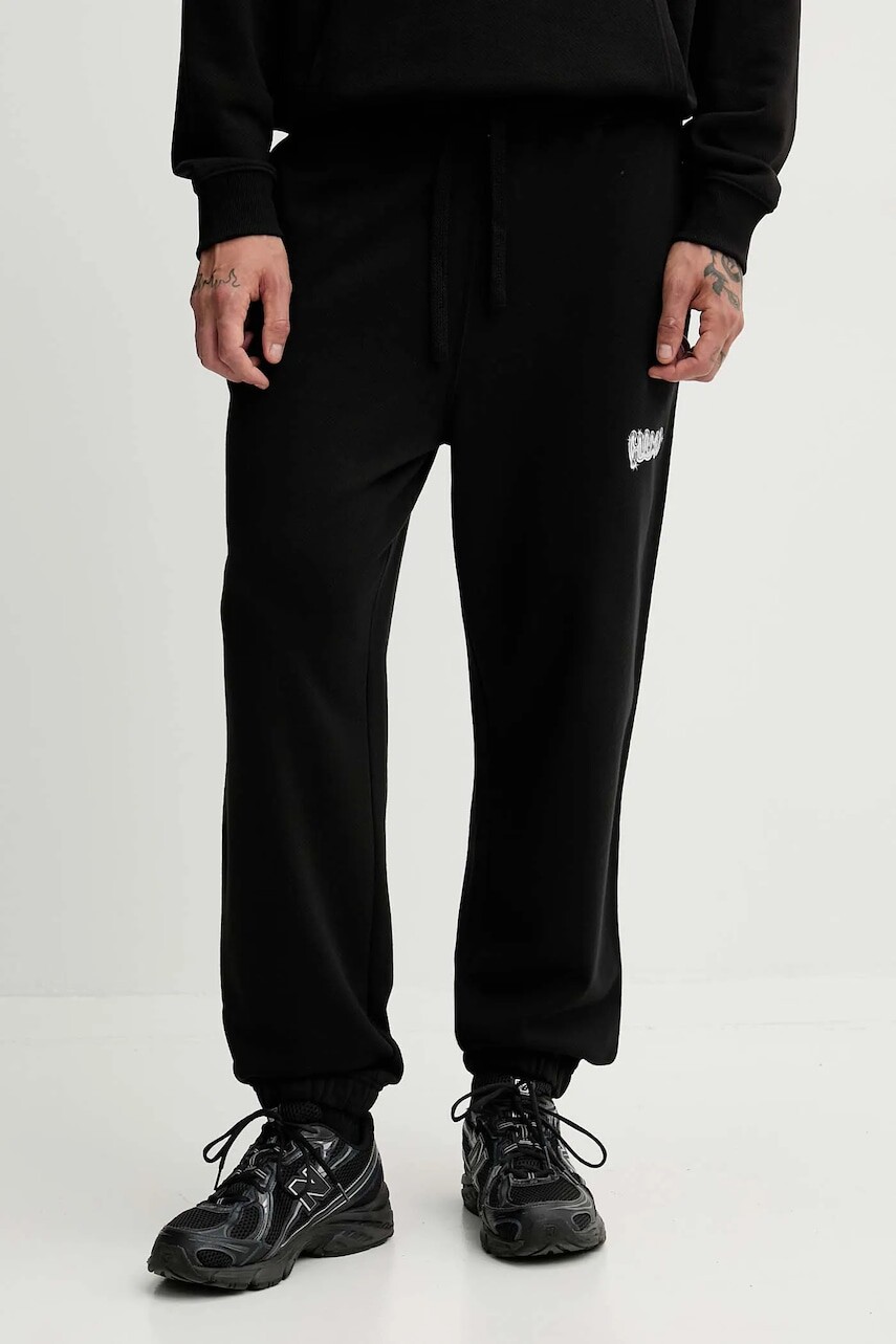 Bavlnené tepláky Hugo Blue čierna farba, s potlačou, 50549779