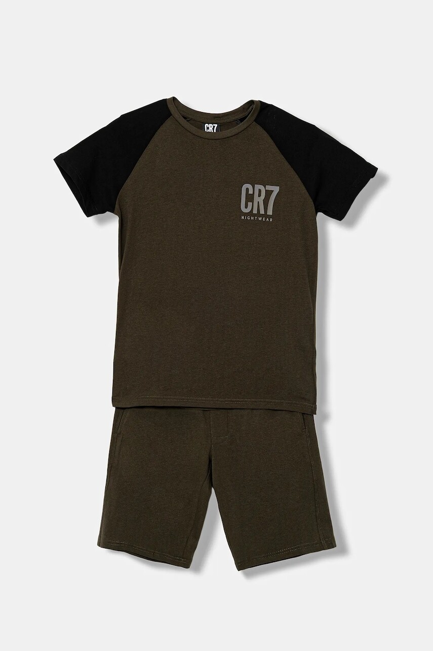 Detské bavlnené pyžamo CR7 Cristiano Ronaldo zelená farba, s potlačou, 8770