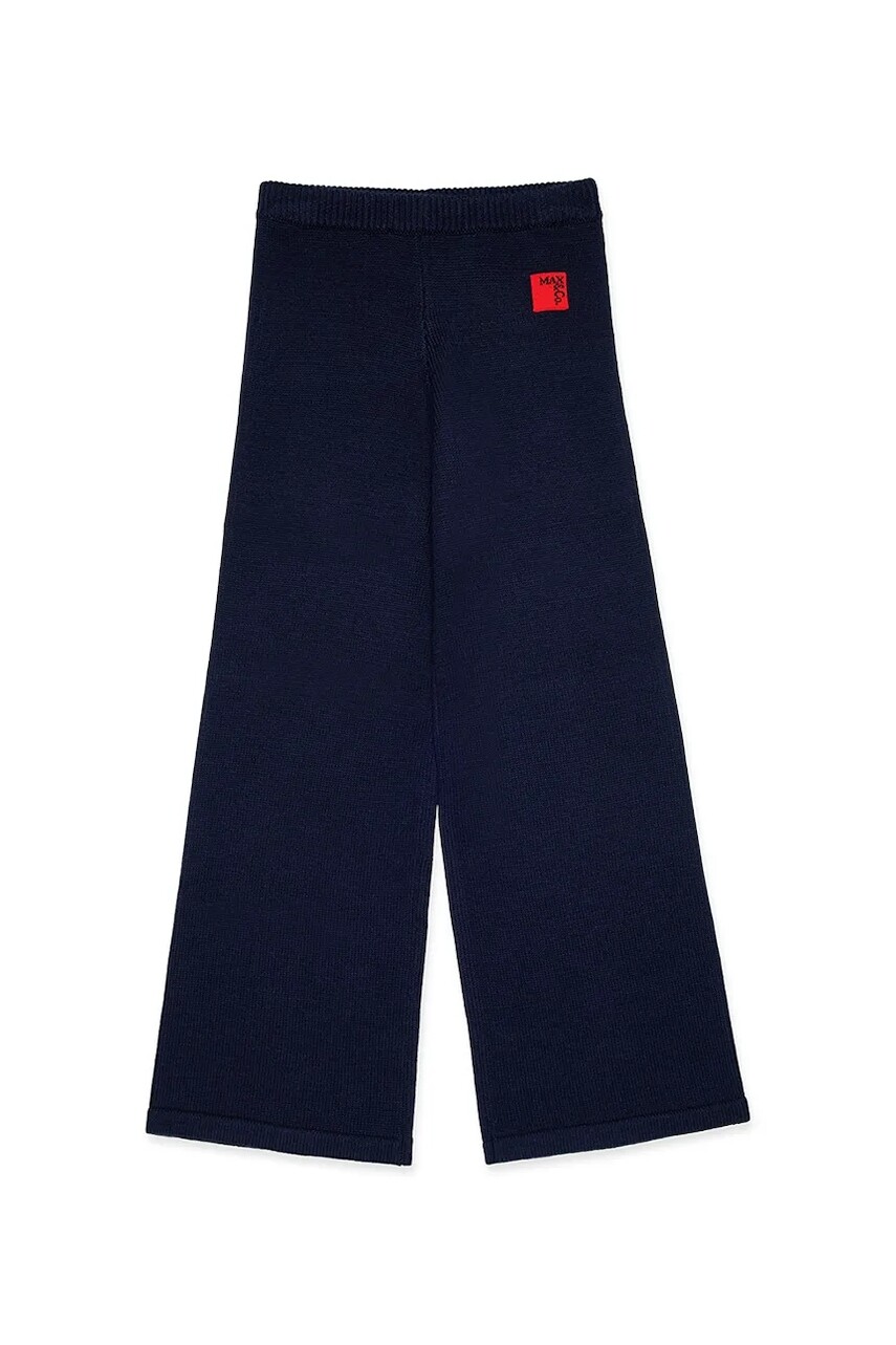 Detské nohavice s prímesou vlny MAX&Co. MAXP33F TROUSERS tmavomodrá farba, jednofarebné, MX0257
