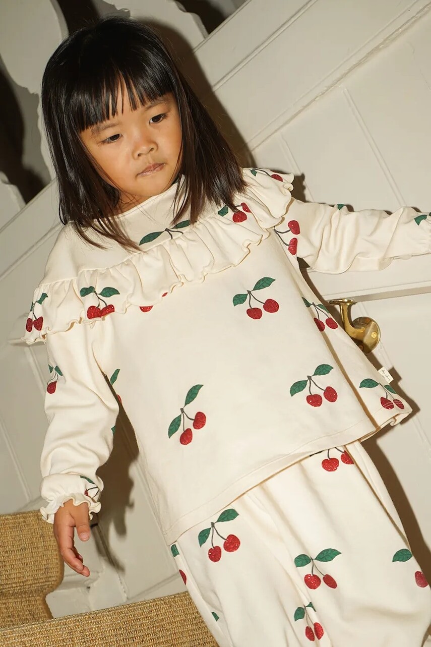 Blúzka Konges Sløjd MALLI GLITTER BLOUSE GOTS béžová farba, KS103892