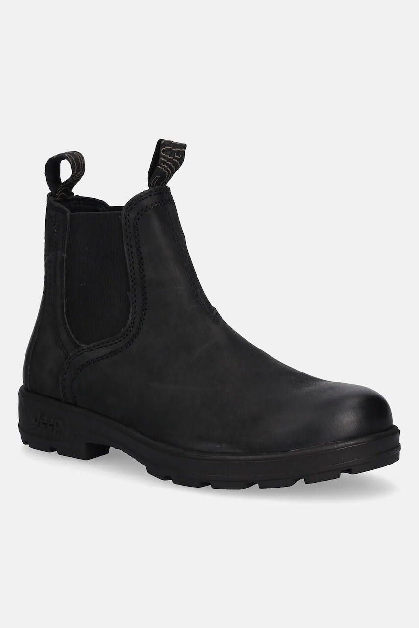 Kožené topánky chelsea Jeep QUAD čierna farba, JM52010A