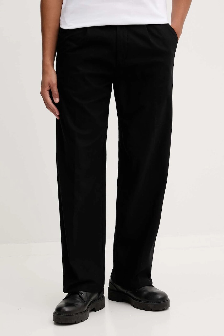 Nohavice HUGO čierna farba, rovný strih, 50551401