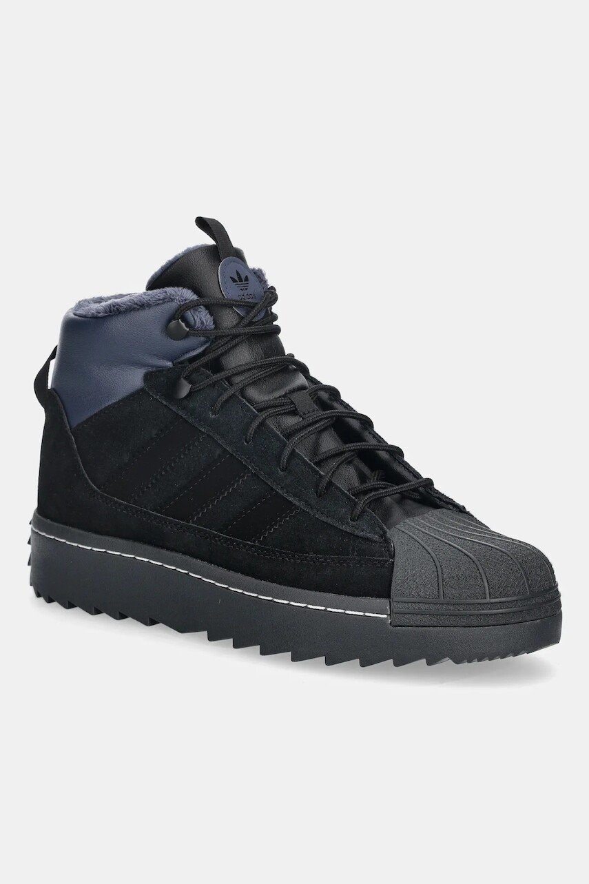 Detské zimné topánky adidas Originals SUPERSTAR WINTER TREK čierna farba, JQ0346
