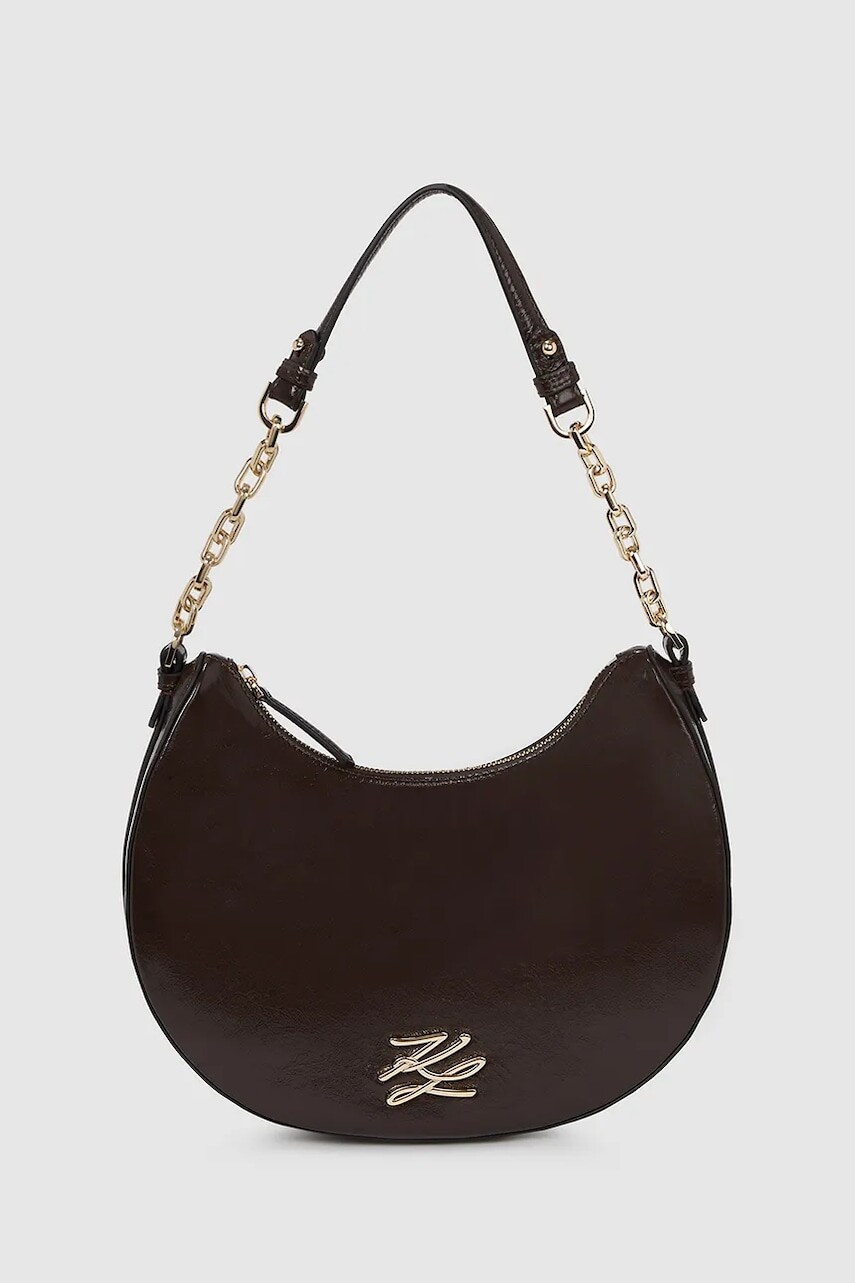 Kožená kabelka Karl Lagerfeld K/AUTOGRAPH bordová farba, A4W30104