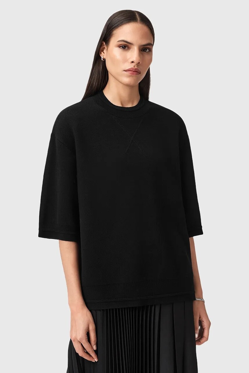 Sveter AllSaints NIKA čierna farba, W011KD