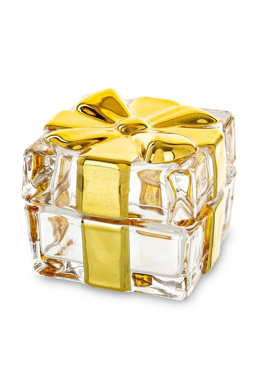 Nádoba s vekom 5,5 x 7 x 7 cm žltá farba