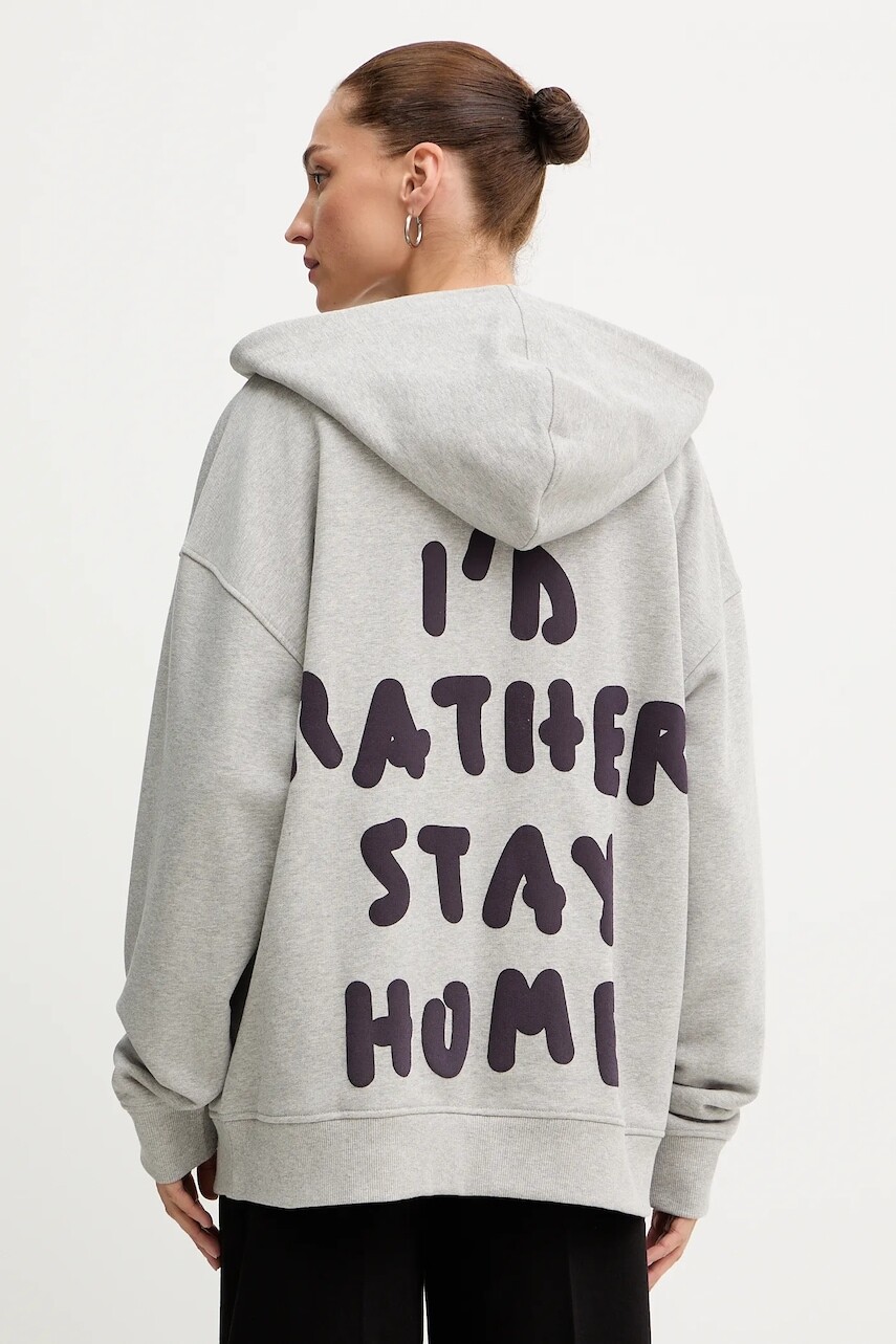 Bavlnená mikina MAX&Co. šedá farba, s kapucňou, jednofarebná, 2528926012200