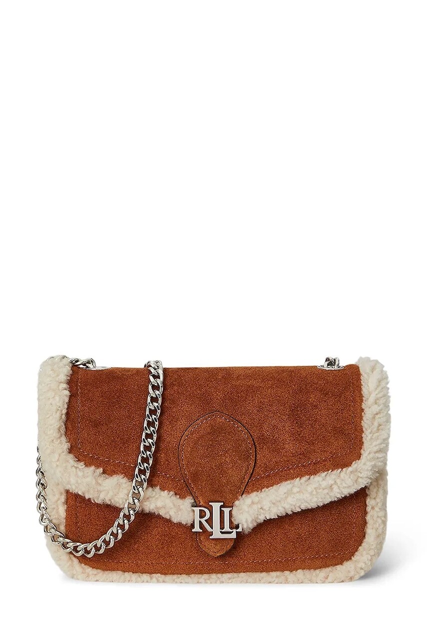 Kožená peňaženka Lauren Ralph Lauren hnedá farba, 432980754