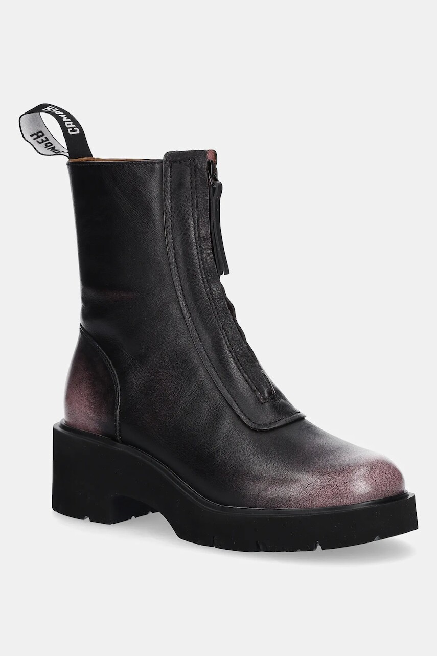 Kožené členkové topánky Camper Milah čierna farba, na podpätku, K400776-008
