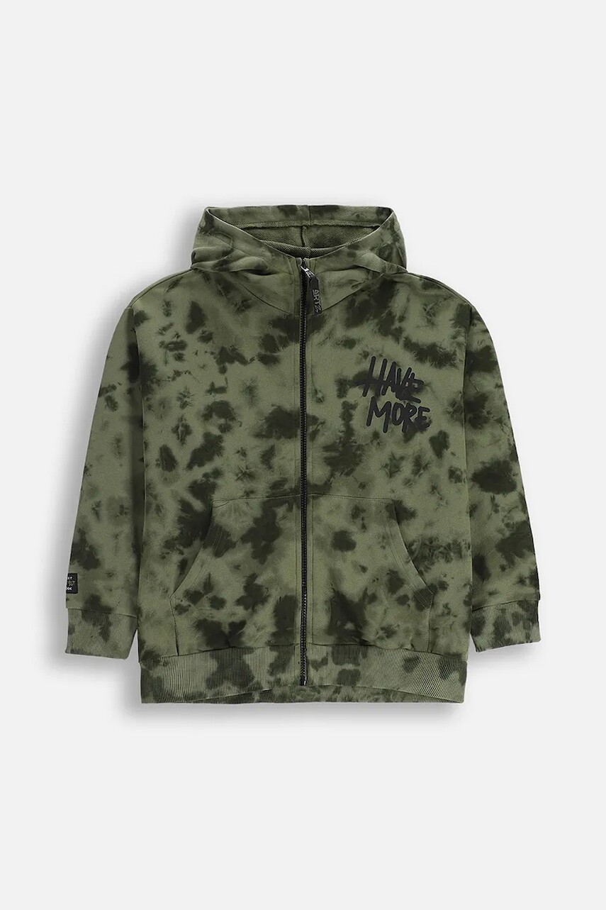 Mikina Coccodrillo zelená farba, s kapucňou, SPORTS BOY JUNIOR