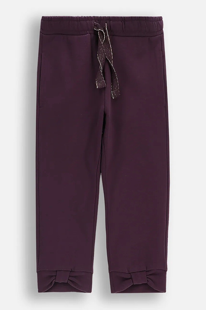 Detské bavlnené nohavičky Coccodrillo fialová farba, jednofarebná, TEDDY BEAR GIRL NEWBORN