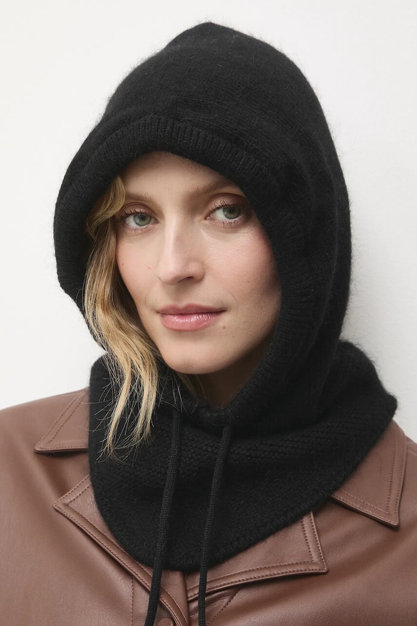 Kapucňa s prímesou vlny Answear.LAB čierna farba