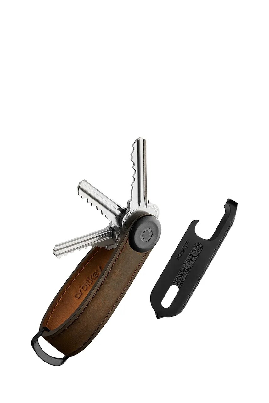 Darčeková sada: organizér na kľúče a multifunkčný nástroj Orbitkey Crazy Horse hnedá farba