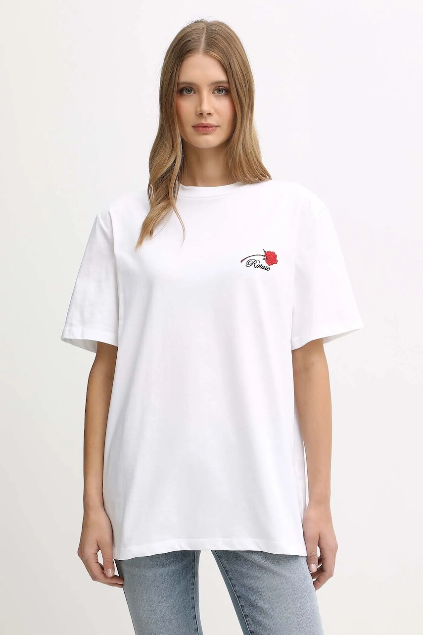 Bavlnené tričko Rotate dámske, biela farba, 114722400