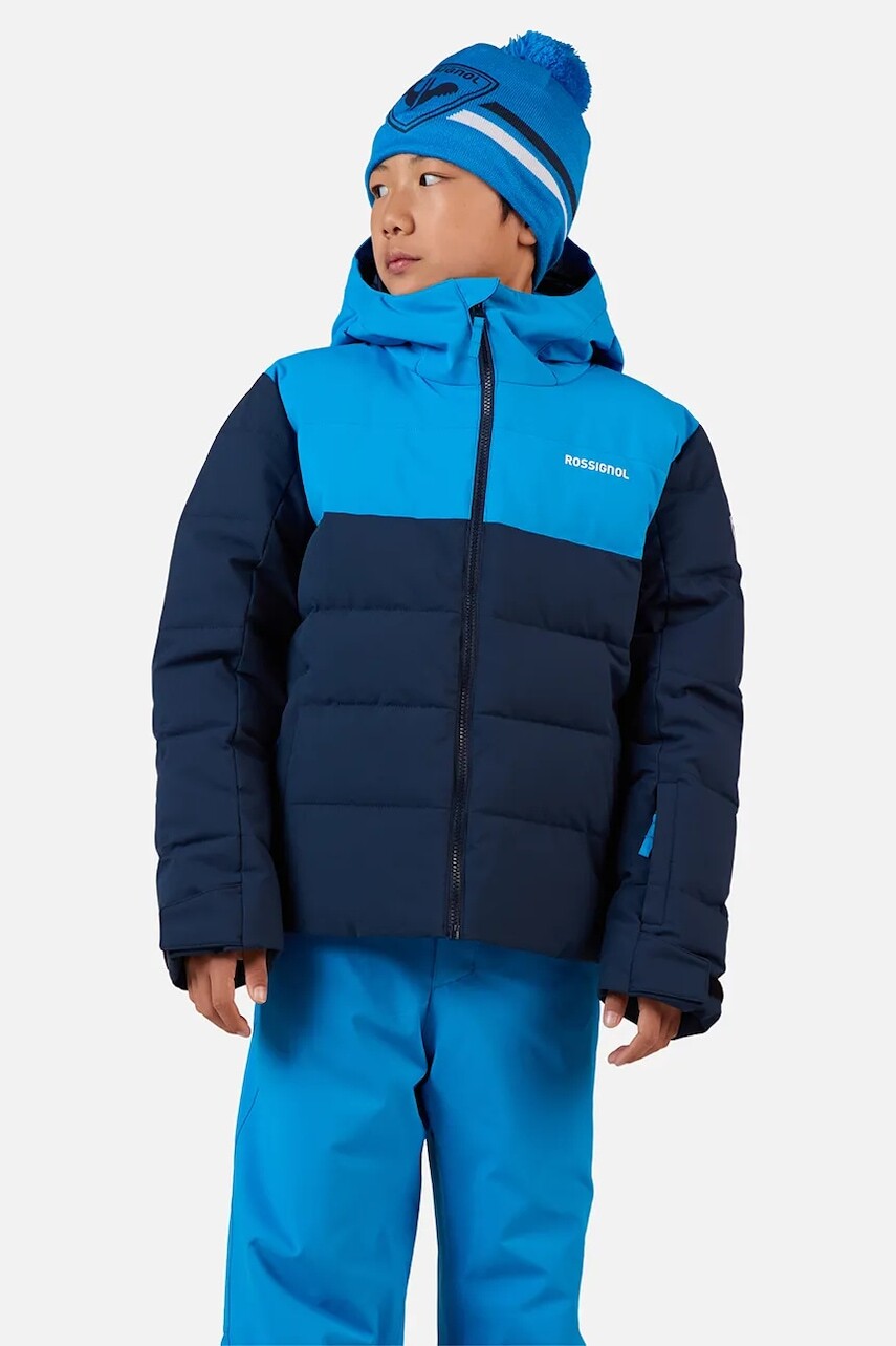 Detská lyžiarska bunda Rossignol SIZ QUILTED tmavomodrá farba, RLOYJ02
