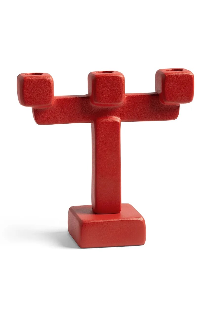 Dekoračný svietnik &k amsterdam chunk large 21 x 8 x 20,5 cm červená farba