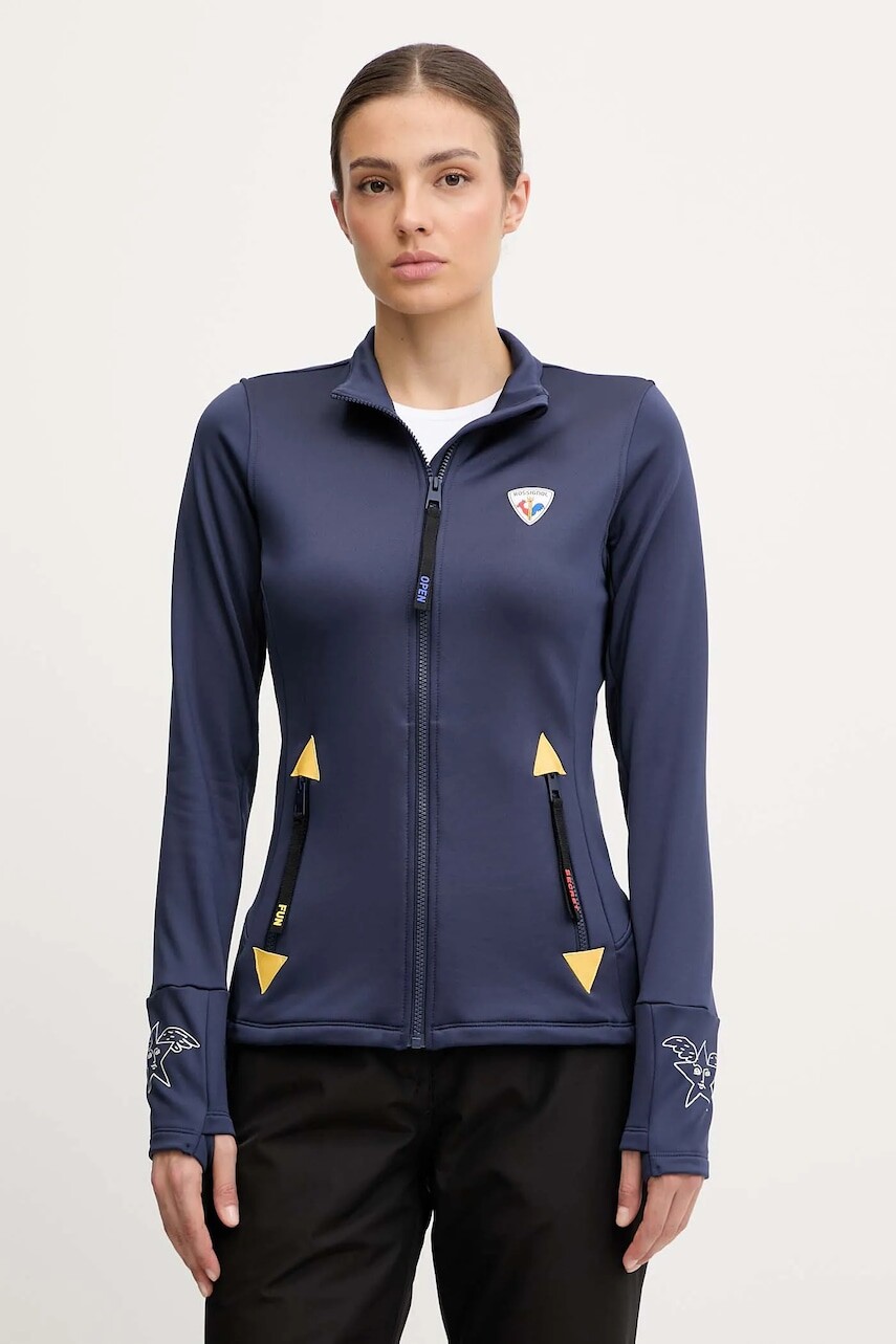 Športová mikina Rossignol JCC tmavomodrá farba, RLOWL10