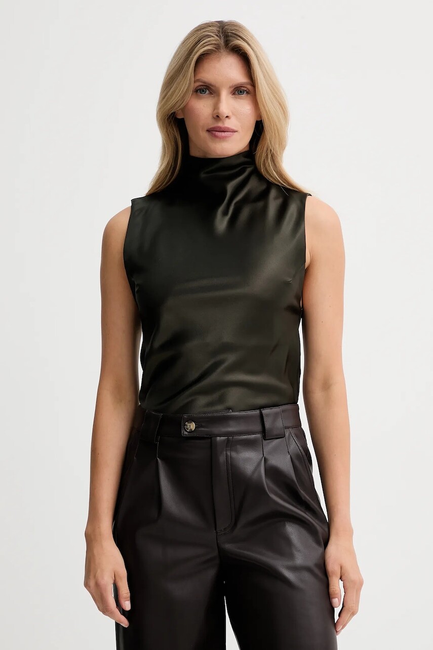 Blúzka Nanushka zelená farba, jednofarebná, NW25PFTP02169