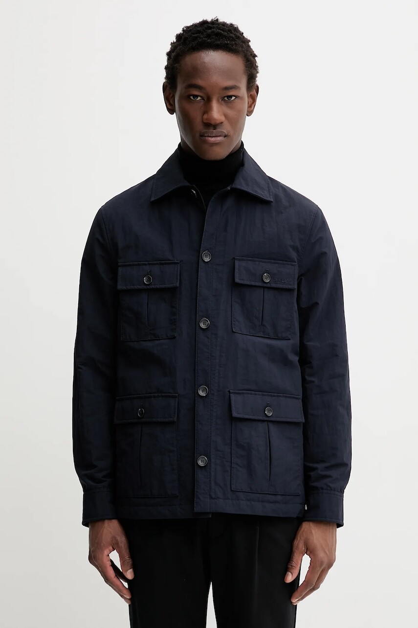 Bunda Bally tmavomodrá farba, prechodná, oversize, MOU0BN