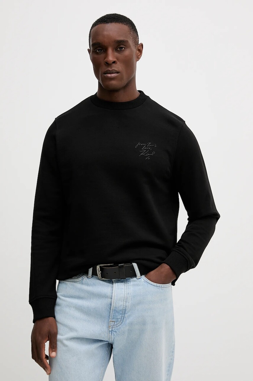 Bavlnená mikina Karl Lagerfeld Karl Lagerfeld x Paris Hilton čierna farba, jednofarebná, 554917.705422