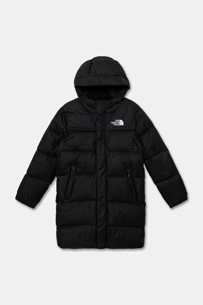 Detská páperová bunda The North Face TEEN NUPTSE LONG PARKA čierna farba, NF0A88UFKX71