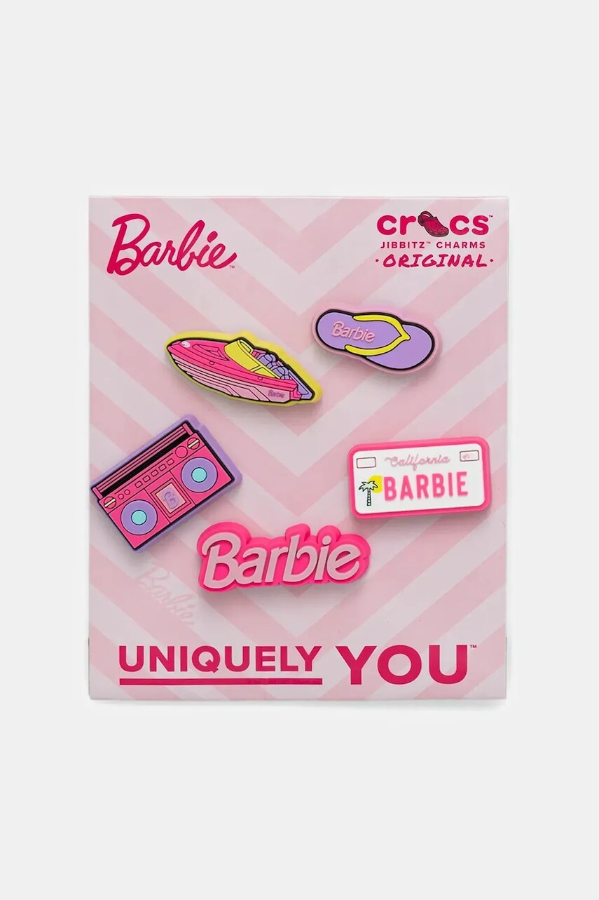 Detské odznaky na topánky Crocs Barbie Retro 5 Pck 5-pak ružová farba, 10015775