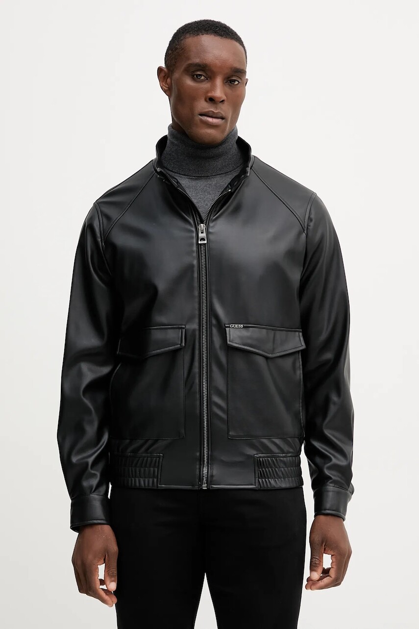 Bunda Guess čierna farba, prechodná, M5YL10 WHEH0