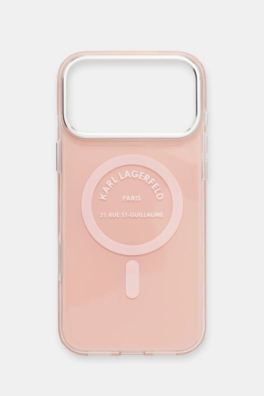 Puzdro na mobil Karl Lagerfeld iPhone 17 Pro Max ružová farba, KLHMP17XHKRSGPP