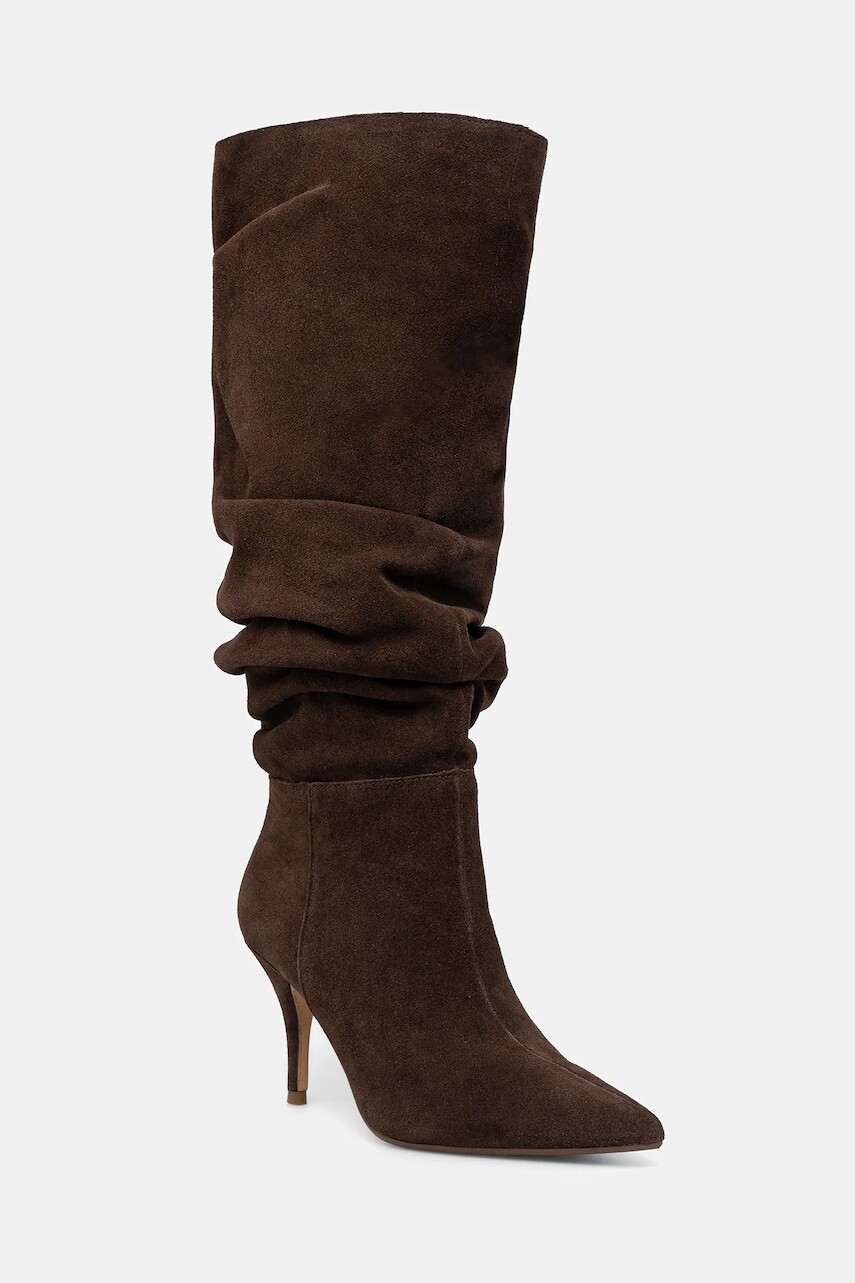 Semišové čižmy Aldo KIMMIA hnedá farba, na vysokom podpätku, 14166953