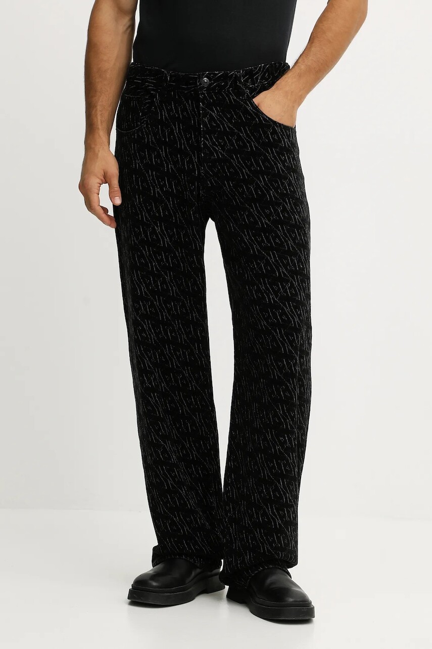 Nohavice Armani Exchange čierna farba, rovný strih, XM000076 AF18821