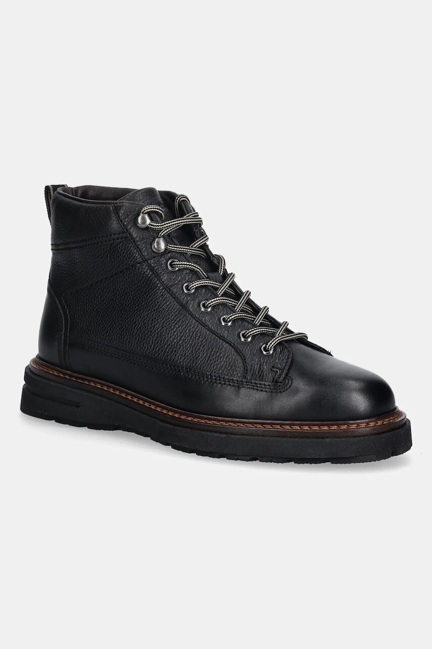 Kožená obuv Gant Hillprep čierna farba, 31641070