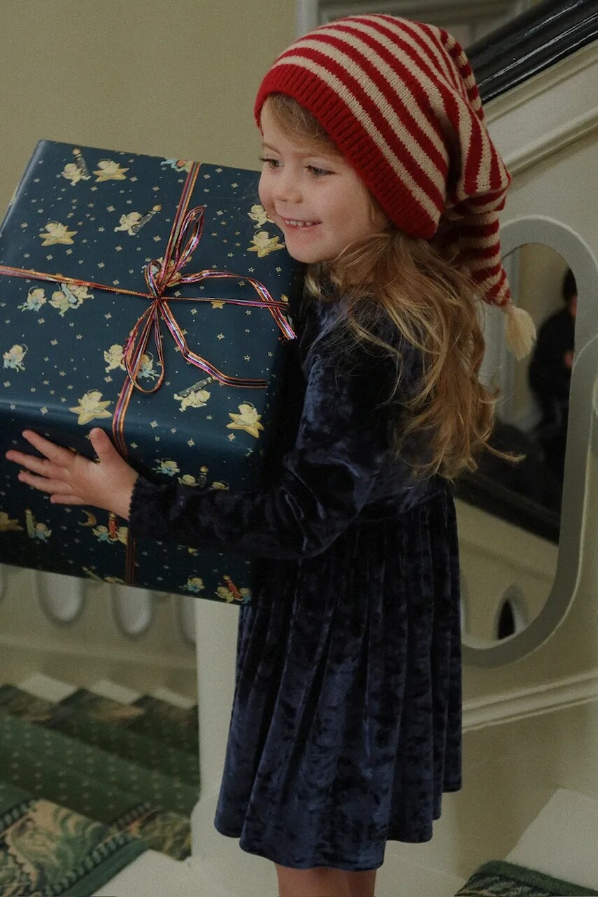 Dievčenské šaty Konges Sløjd CARLITO DRESS GRS tmavomodrá farba, mini, áčkový strih, KS104243