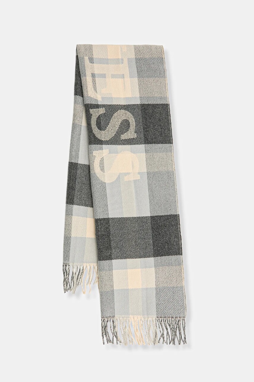 Šál Guess šedá farba, vzorovaný, AM9560 POL03