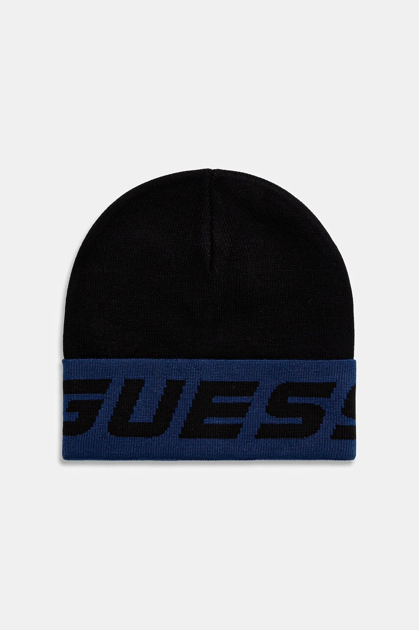 Čiapka Guess čierna farba, AM9582 POL01