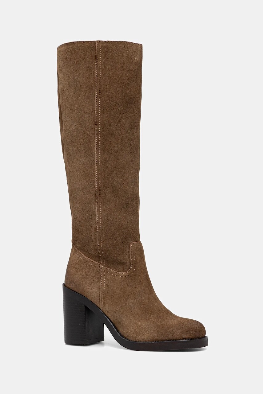 Semišové čižmy Aldo AGRAEWEN hnedá farba, na podpätku, 14115059