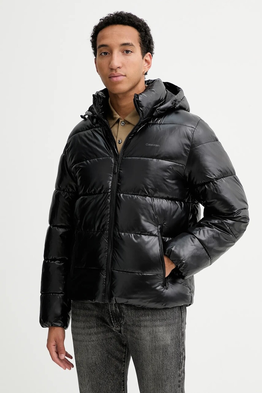 Bunda Calvin Klein čierna farba, zimná, LV04LD539G