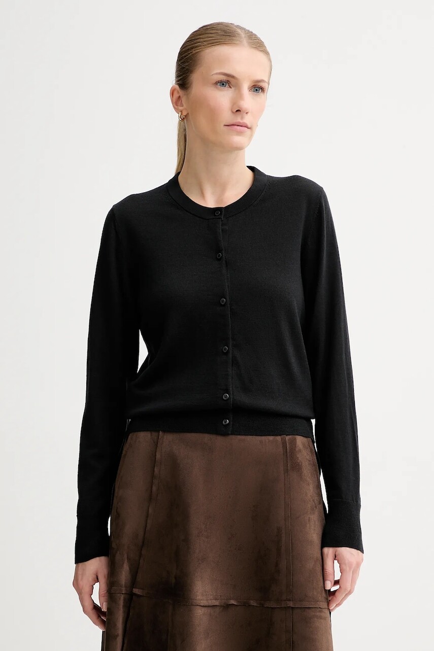 Vlnený kardigán Calvin Klein čierna farba, ľahký, LV044D323G