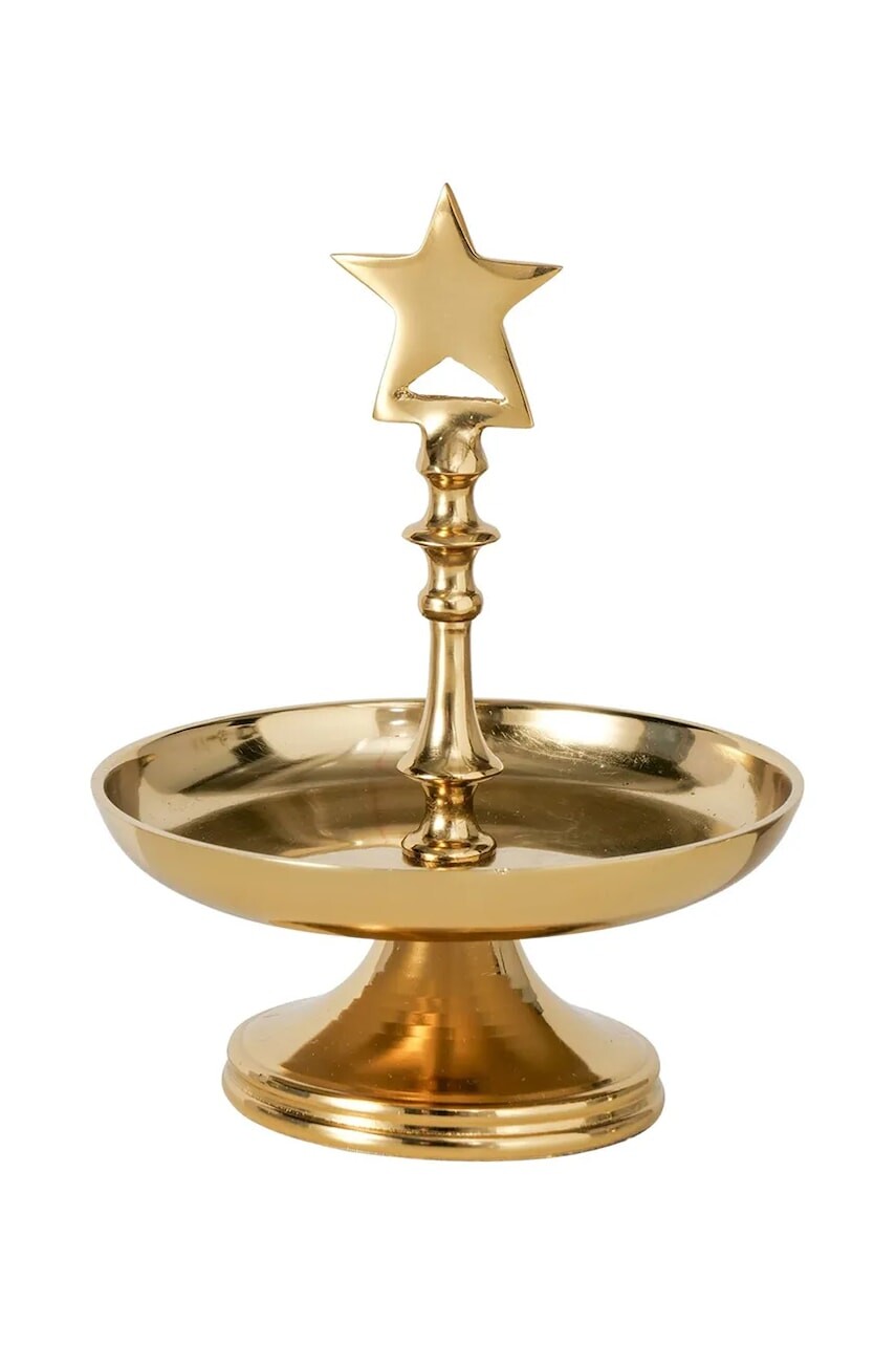 Podnos s vianočným motívom Boltze Liselle 23 cm žltá farba