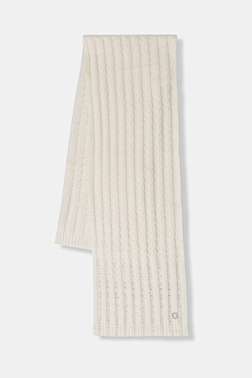 Šál Guess béžová farba, s nášivkou, AW5384 POL03