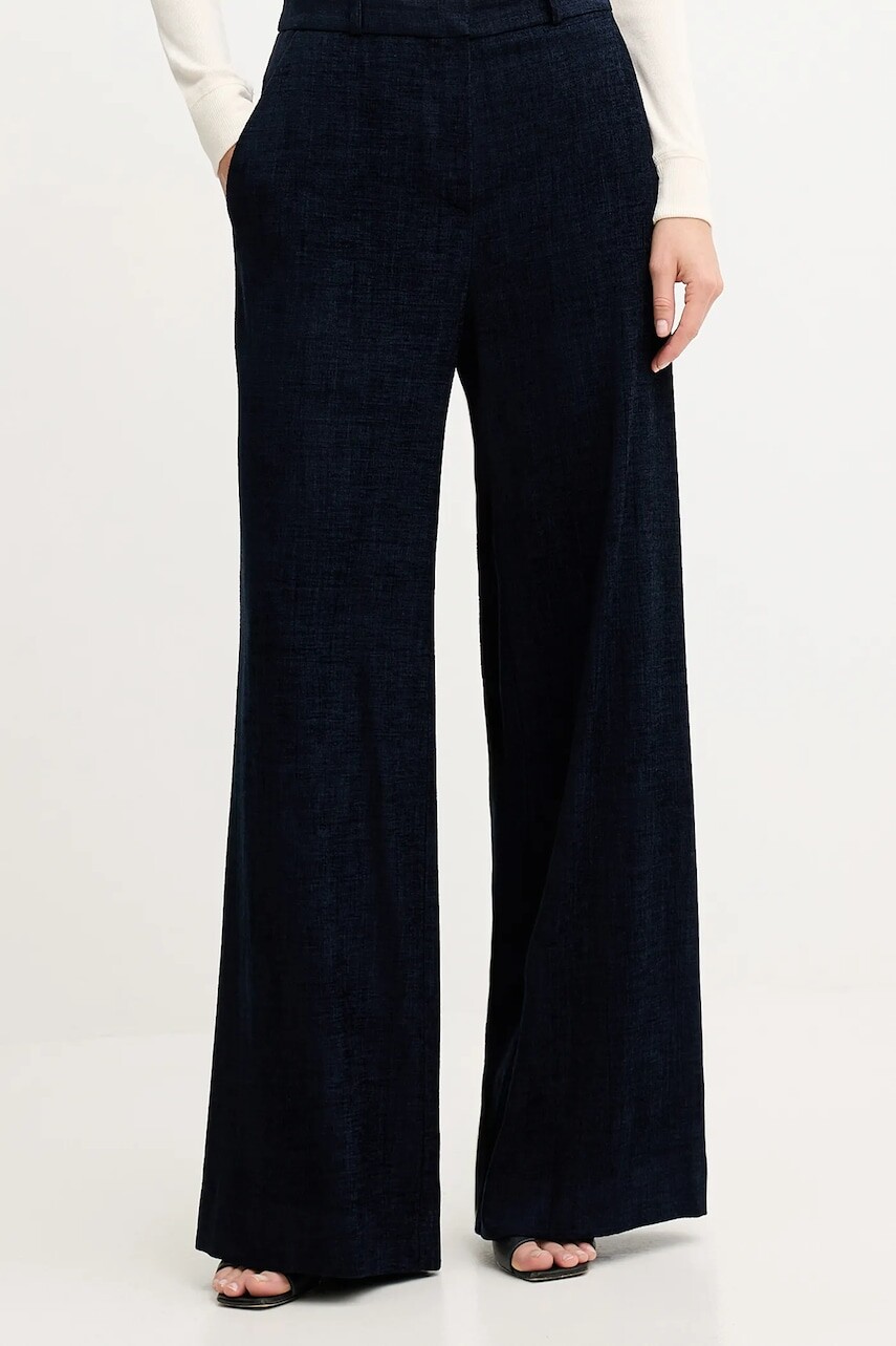 Nohavice Haveone tmavomodrá farba, široké, vysoký pás, PCB-P033