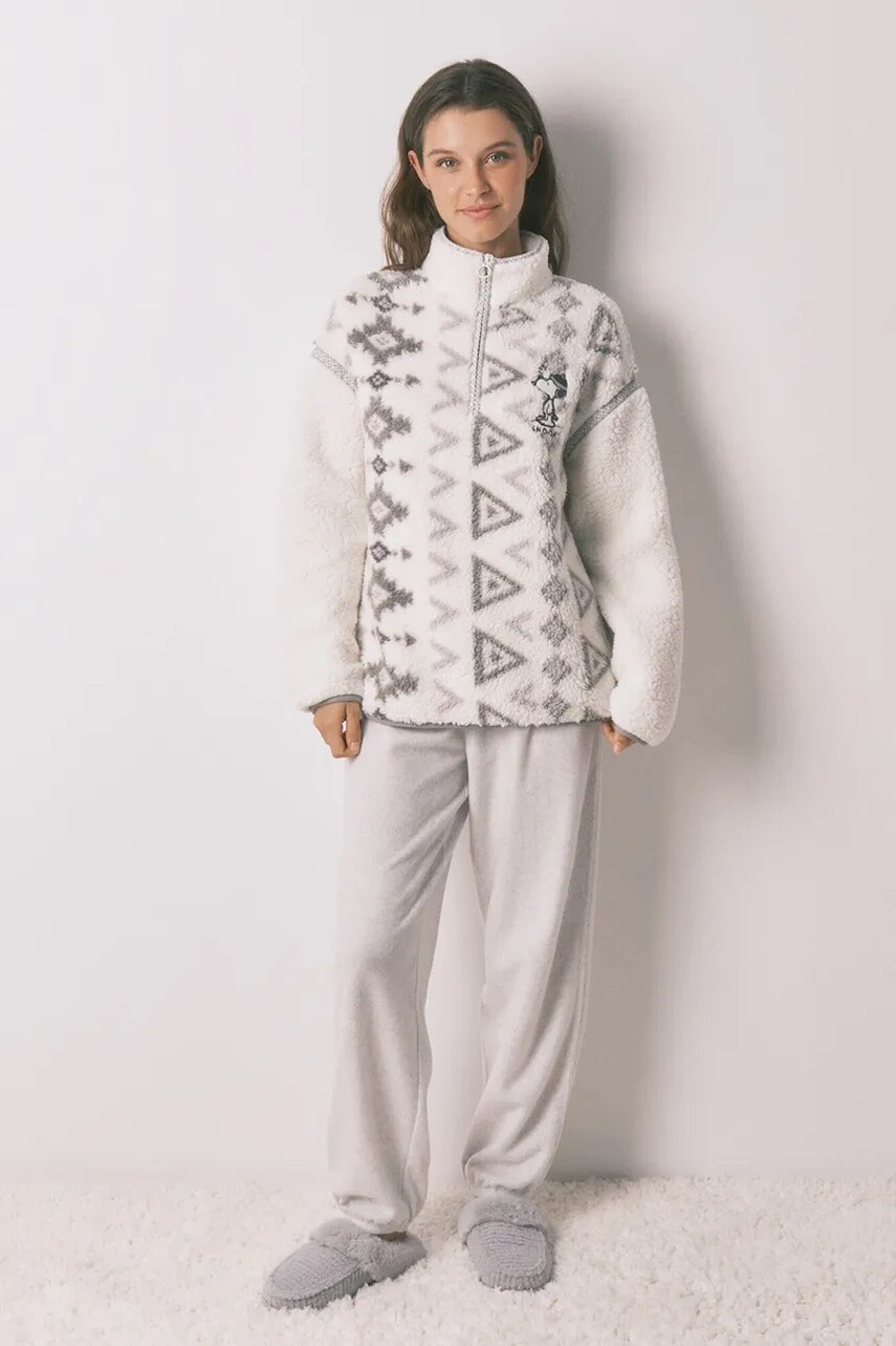 Pyžamo women'secret SNOOPY dámske, šedá farba, 3132171