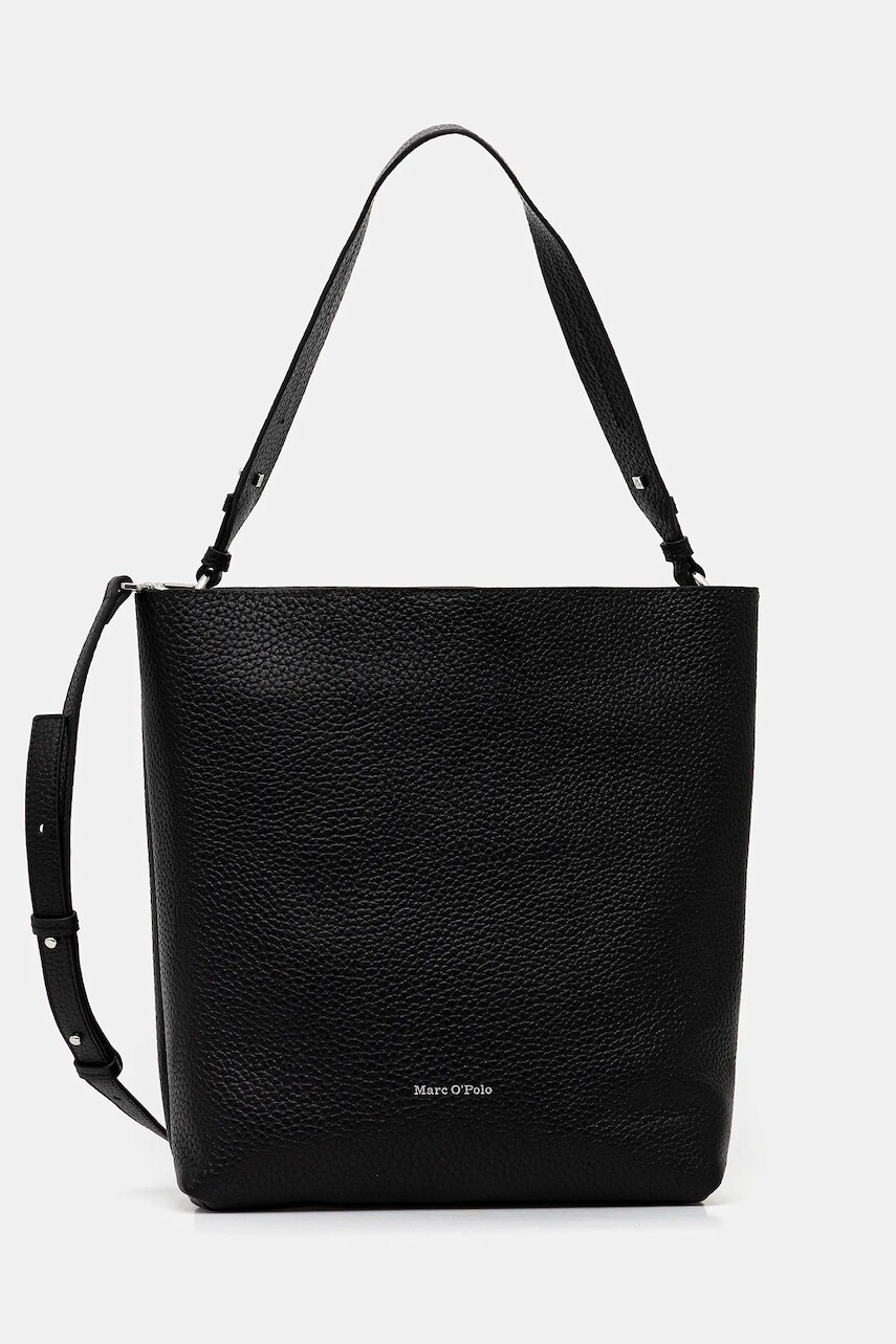 Kožená kabelka Marc O'Polo čierna farba, 5000009282