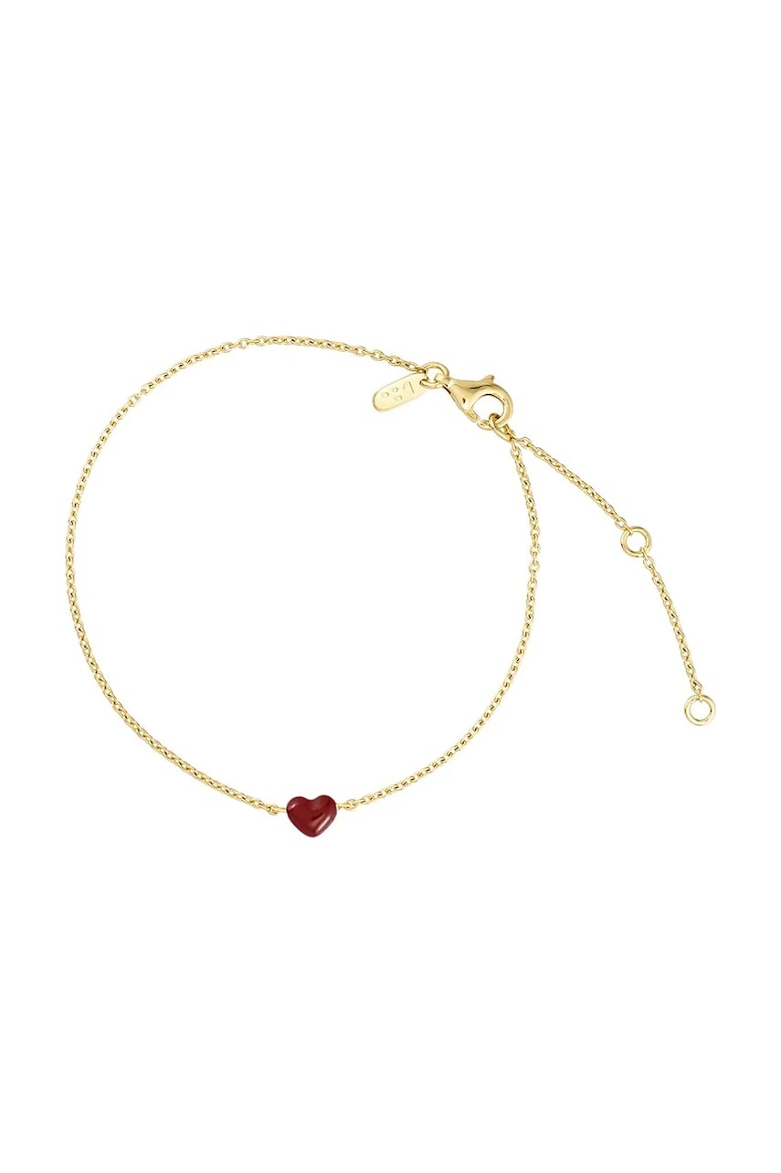 Strieborný pozlátený náramok Design Letters 90501007BURGUNDY