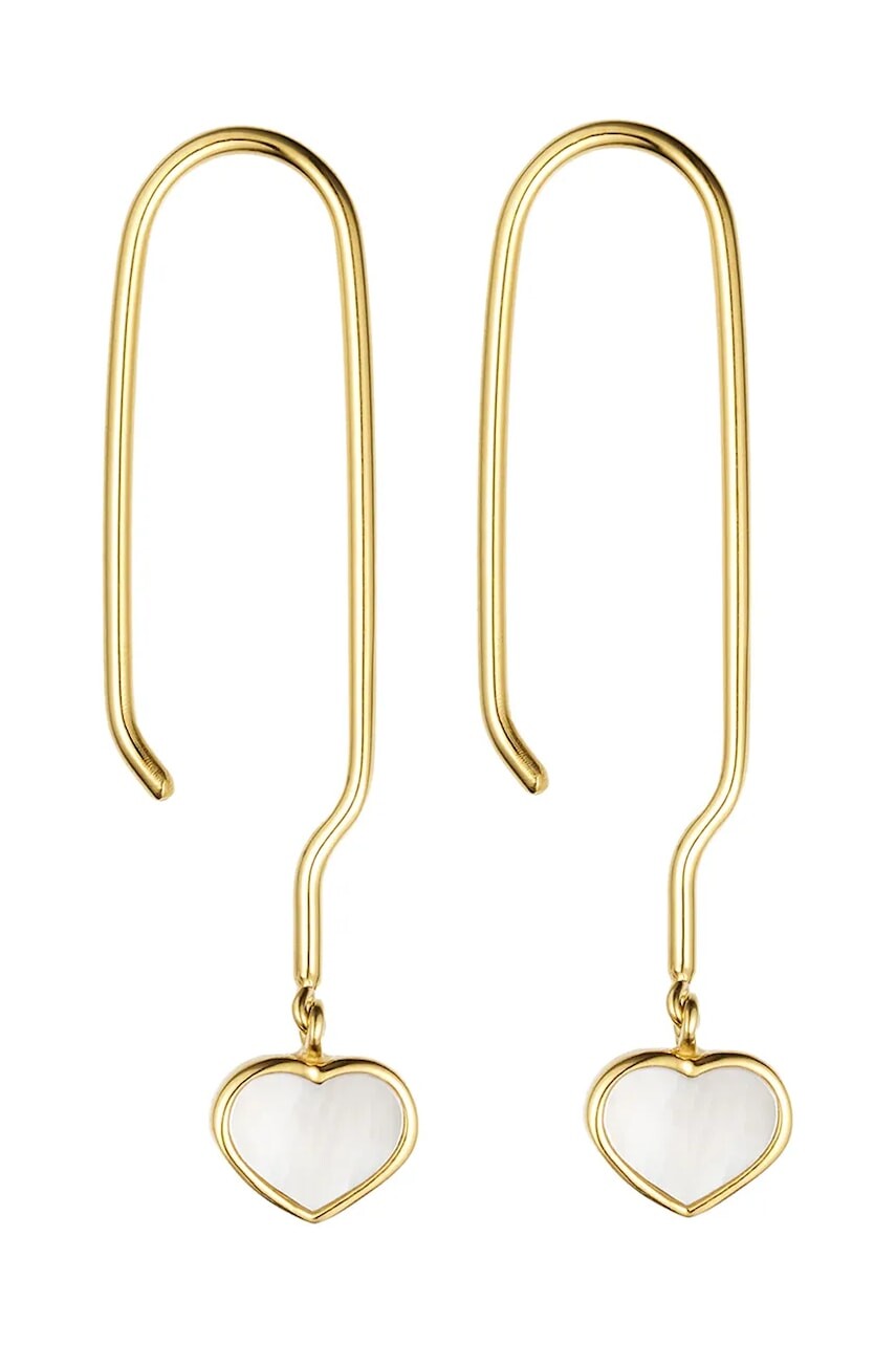 Strieborné pozlátené náušnice Design Letters 90405006PEARL