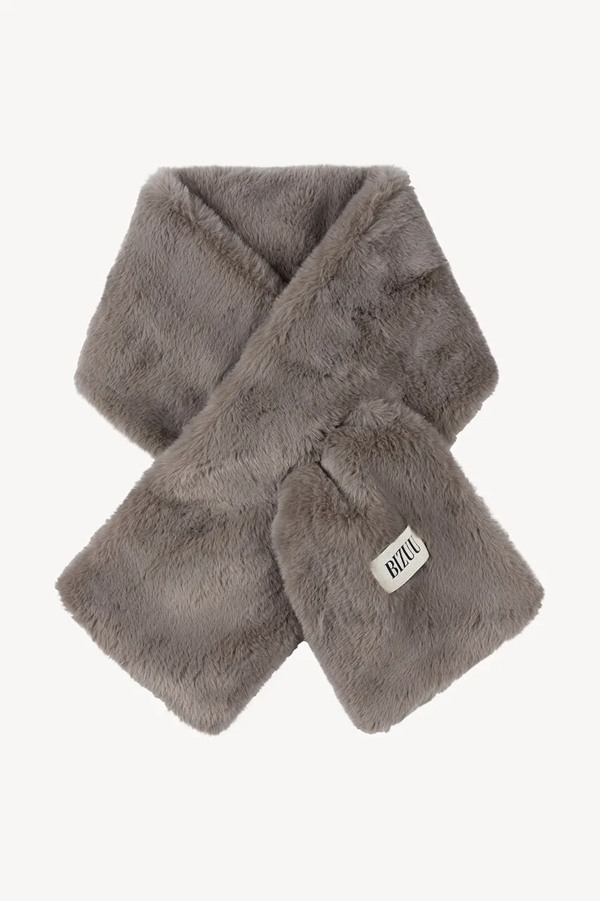 Šál Bizuu FLUFFY šedá farba, jednofarebný, FLUFFY TAUPE