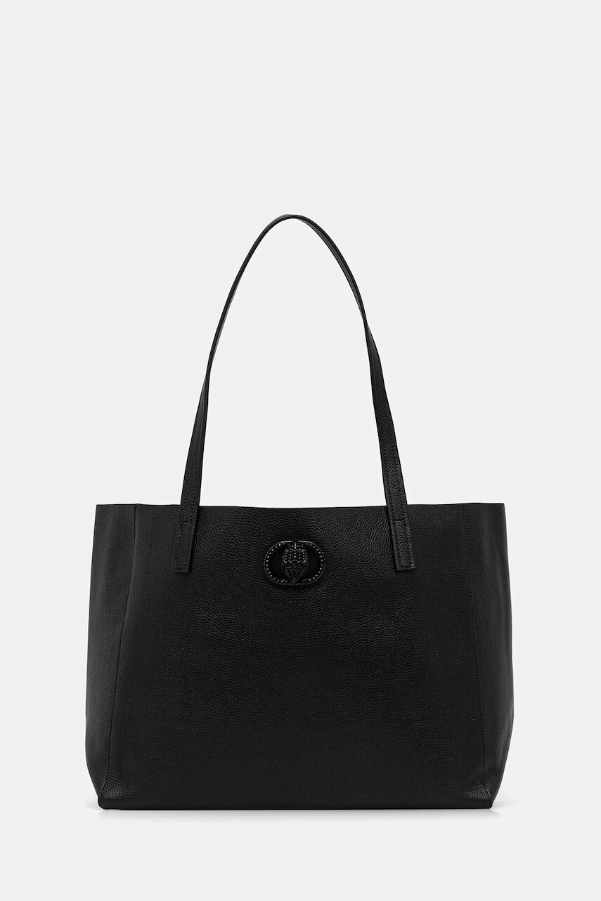 Kožená kabelka Kurt Geiger London CHELSEA čierna farba, 5075500109