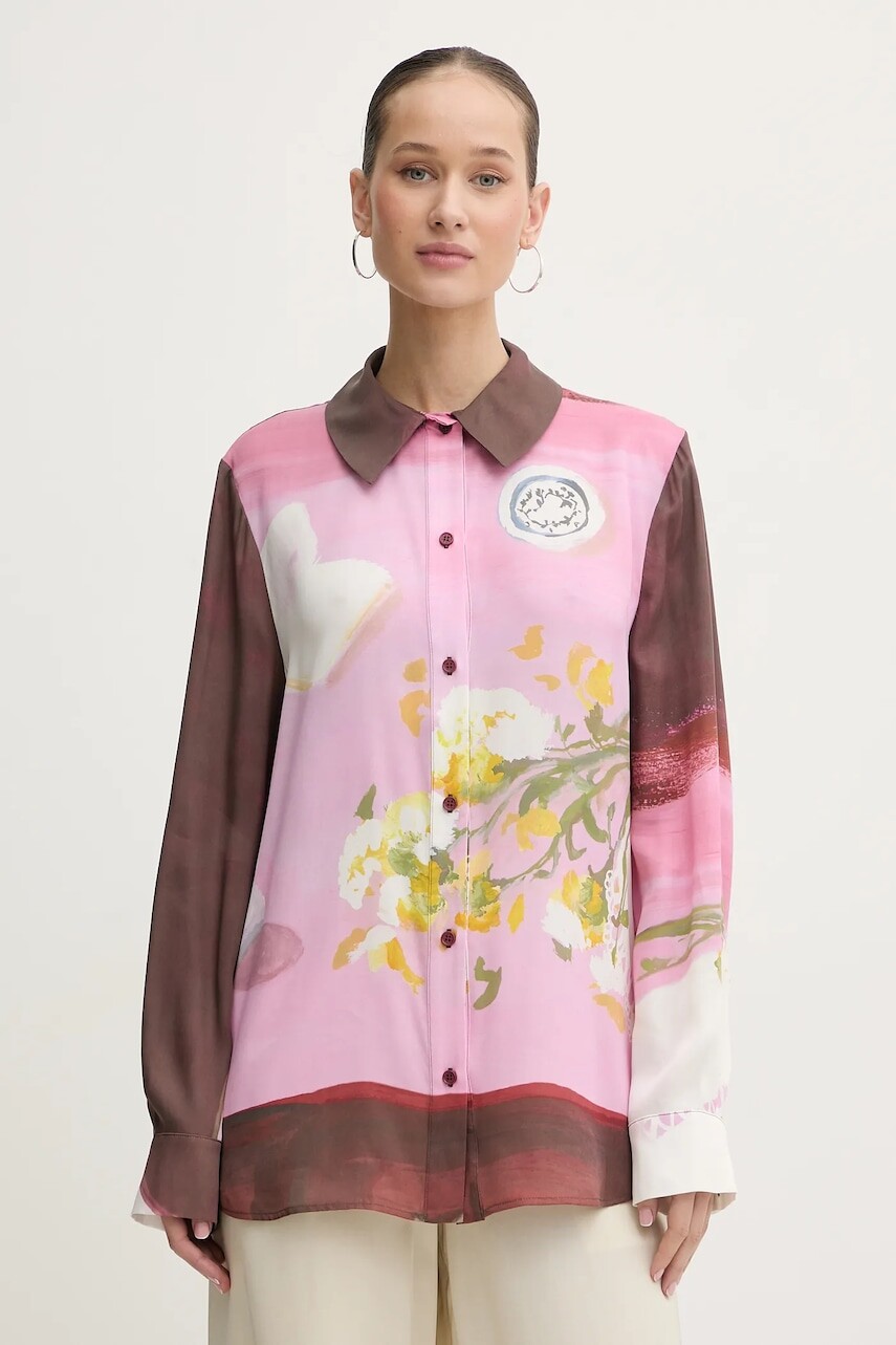 Košeľa Stine Goya ružová farba, regular, s klasickým golierom, SG-PS26-T091-2263P