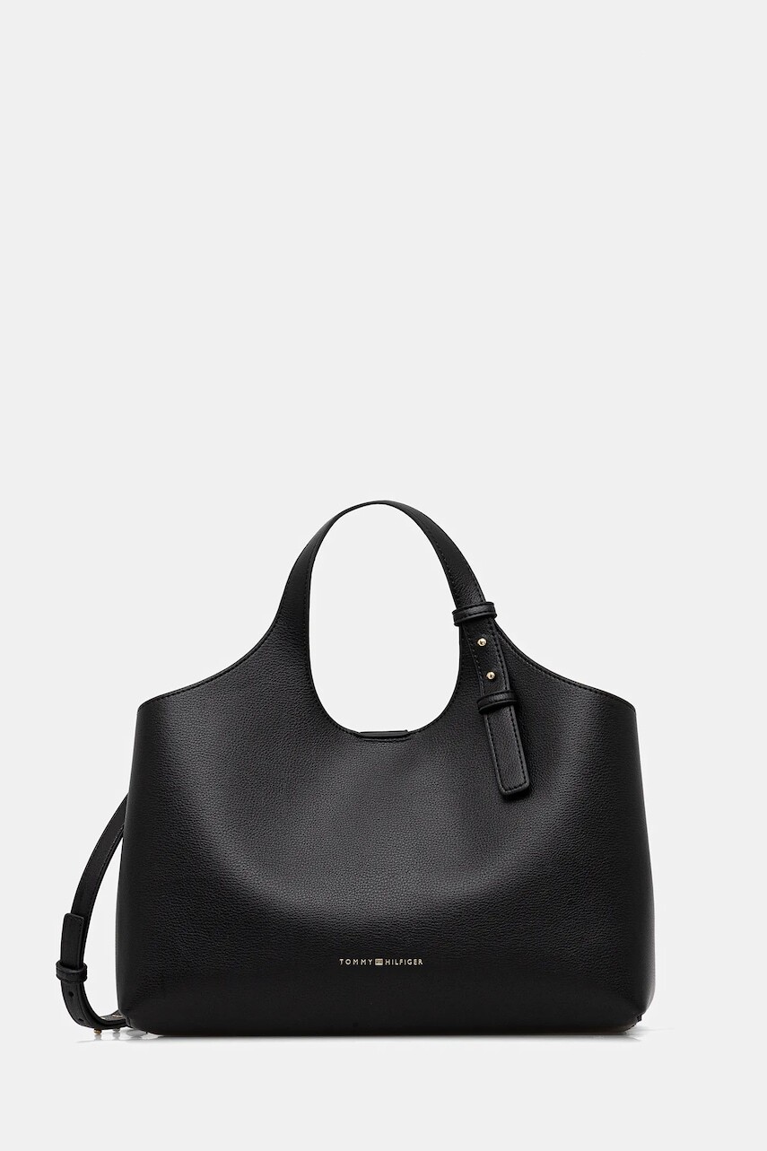Kabelka Tommy Hilfiger čierna farba, AW0AW18282