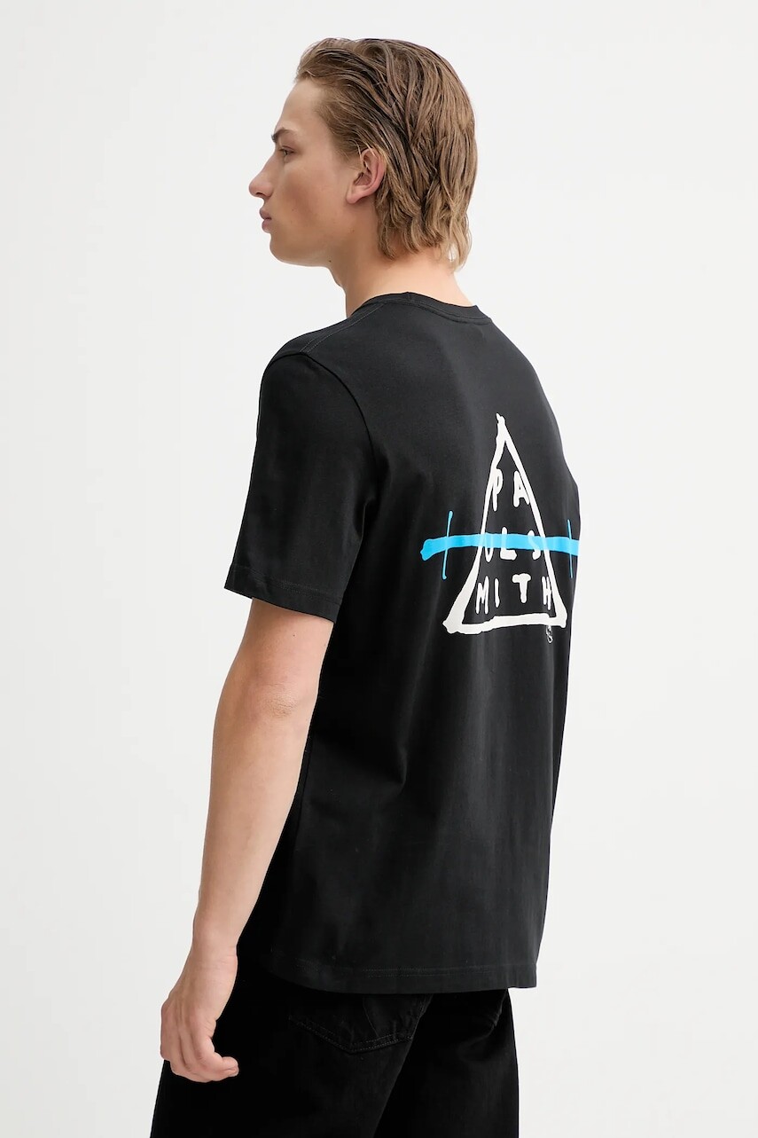 Bavlnené tričko PS Paul Smith pánske, čierna farba, vzorované, M2R-011R-VP5619