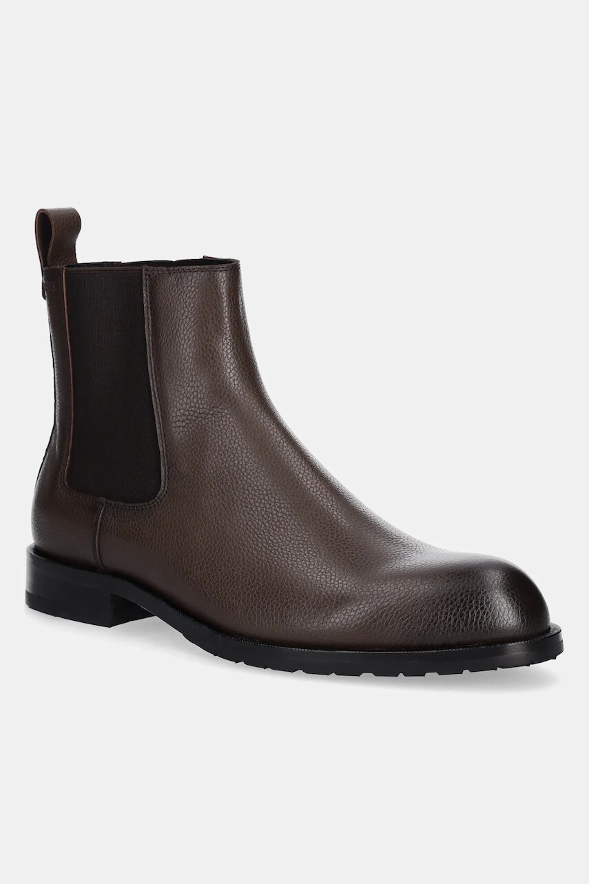 Kožené topánky chelsea BOSS Tayil-L hnedá farba, 50552541
